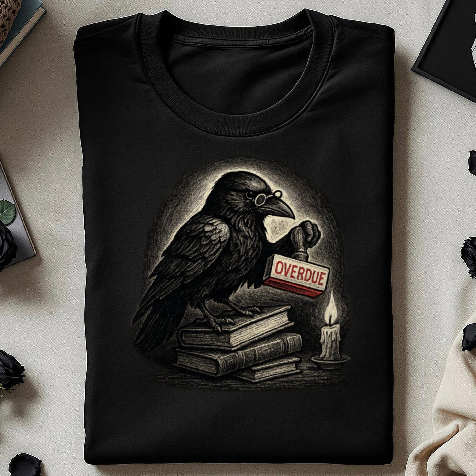 Raven Holding Overdue Sign Graphic Tee product