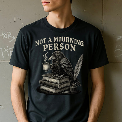 Not a Mourning Person Crow with Books T-Shirt product type