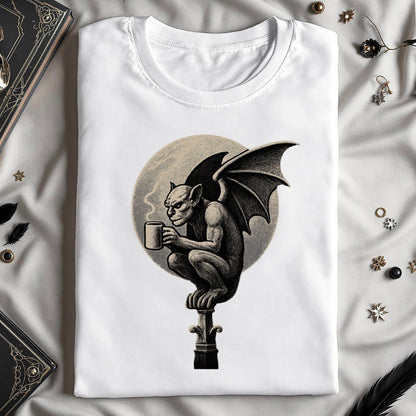Gothic Gargoyle Drinking Coffee Graphic Tee product