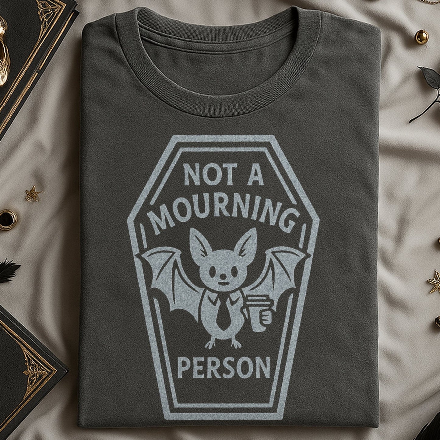 Not A Mourning Person Cute Goth Bat Graphic T-Shirt product