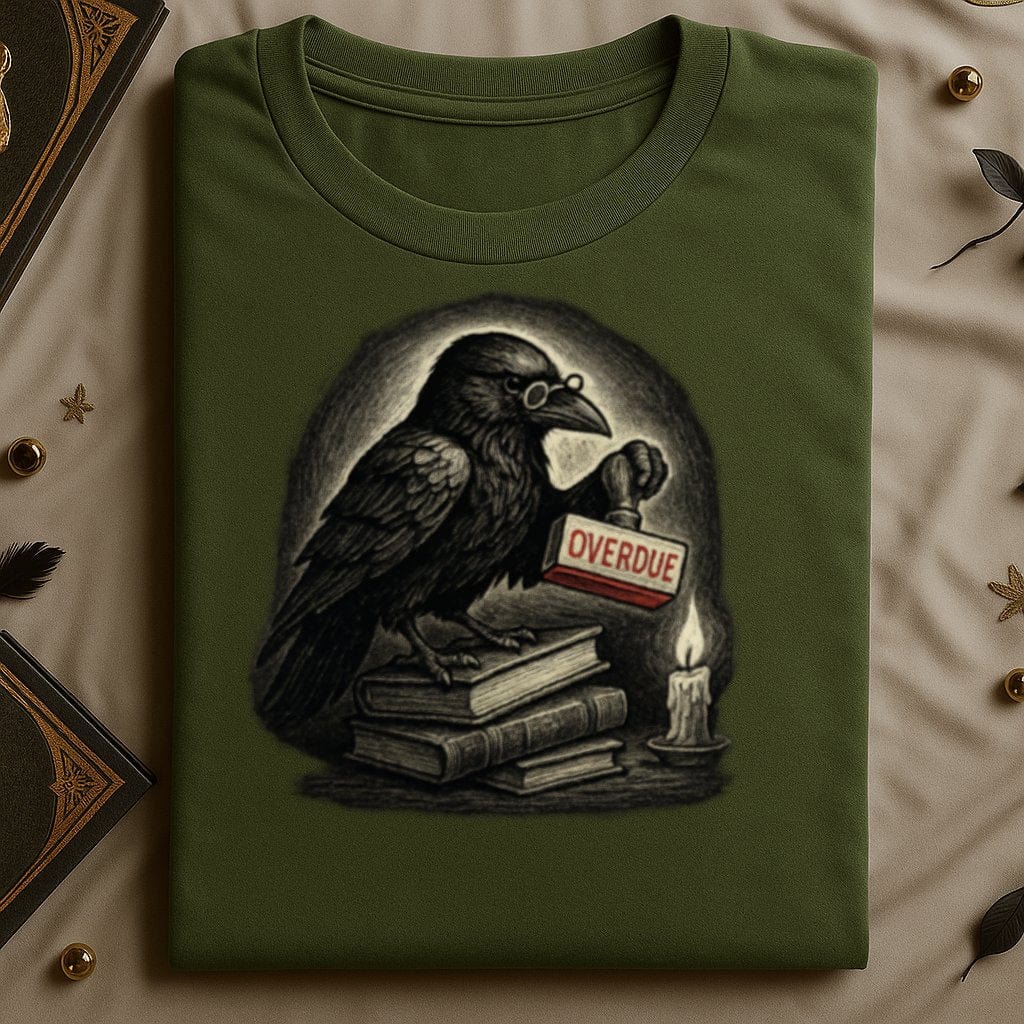 Dark Raven with Overdue Sign Graphic T-shirt product type