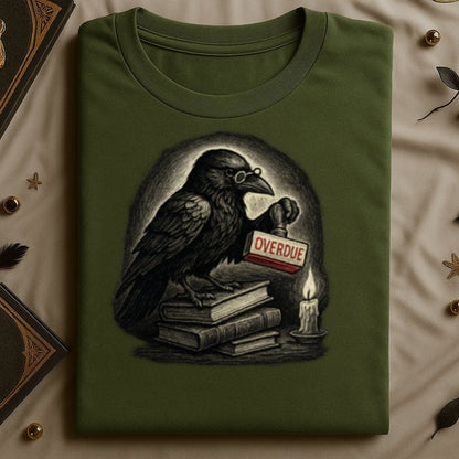 Dark Raven with Overdue Sign Graphic T-shirt product type