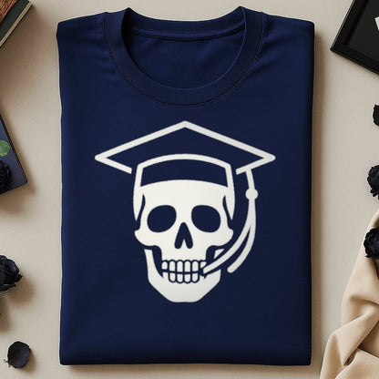 Graduated Skull Design on Dark Blue T-Shirt product