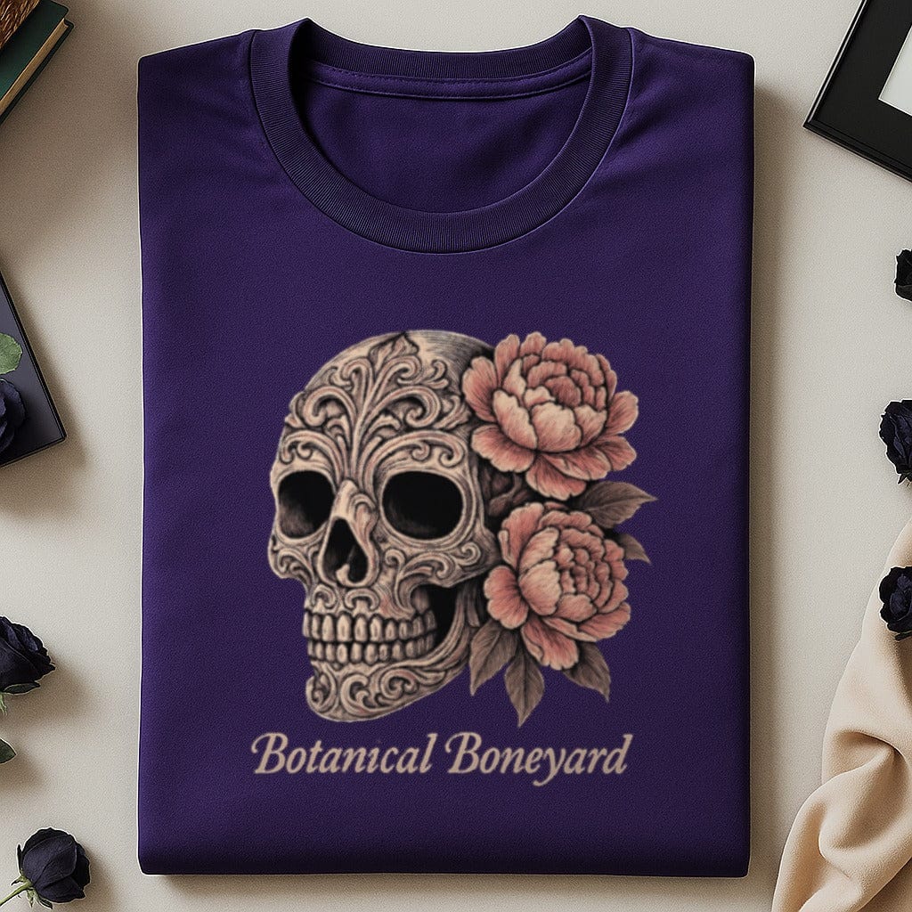 Botanical Boneyard Skull with Flowers Design product