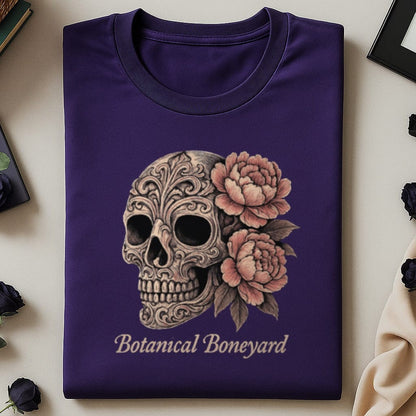Botanical Boneyard Skull with Flowers Design product
