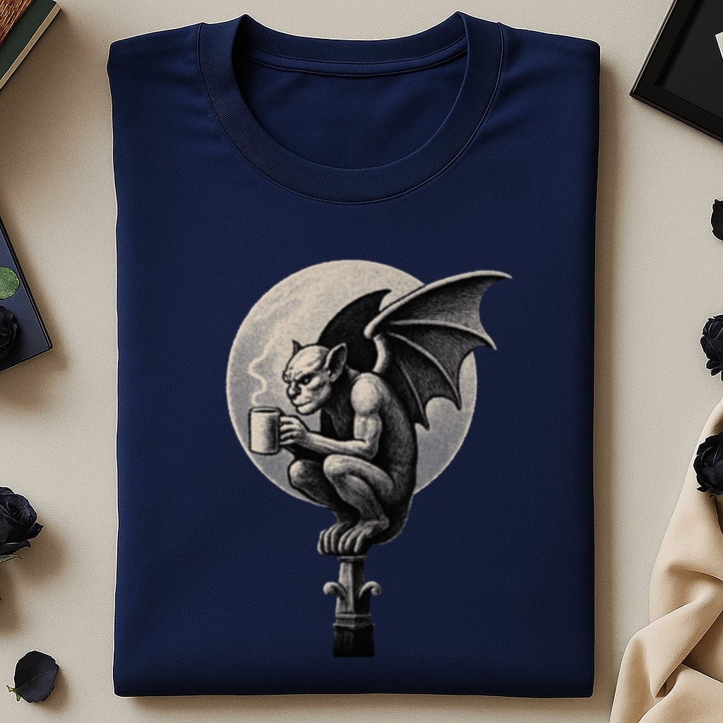 Gargoyle Drinking Coffee Design Graphic Tee product