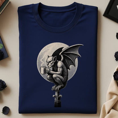 Gargoyle Drinking Coffee Design Graphic Tee product