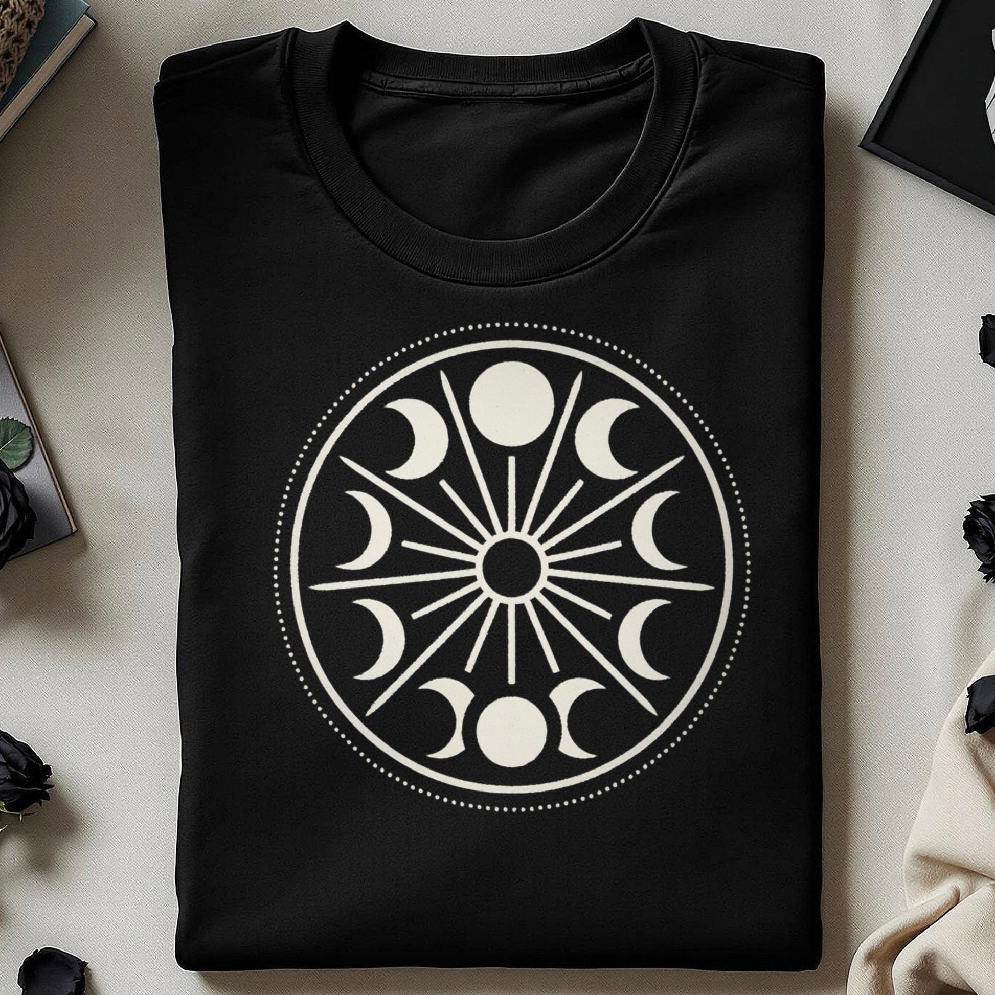 Phases of Moon Design Round Graphic T-Shirt product