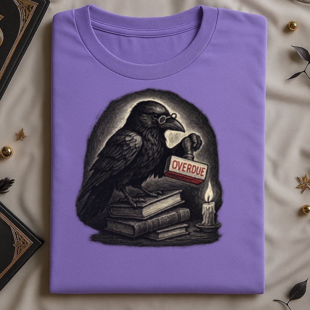 Literary Raven with Books and Candle Graphic Tee product