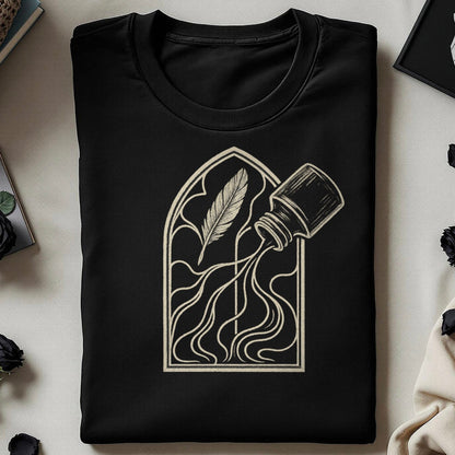 Gothic Quill and Ink Bottle Graphic T-Shirt product type
