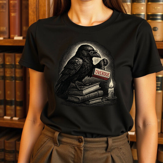 Edgar Allan Poe Inspired Overdue Raven T-shirt product type