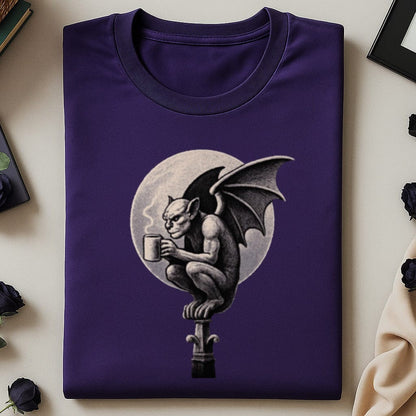 Gothic Gargoyle Drinking Coffee Design T-shirt product