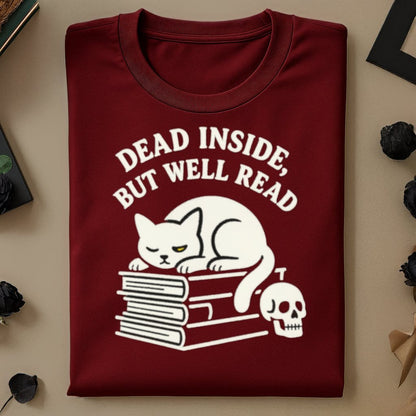 Dead Inside But Well Read Cat Shirt product type